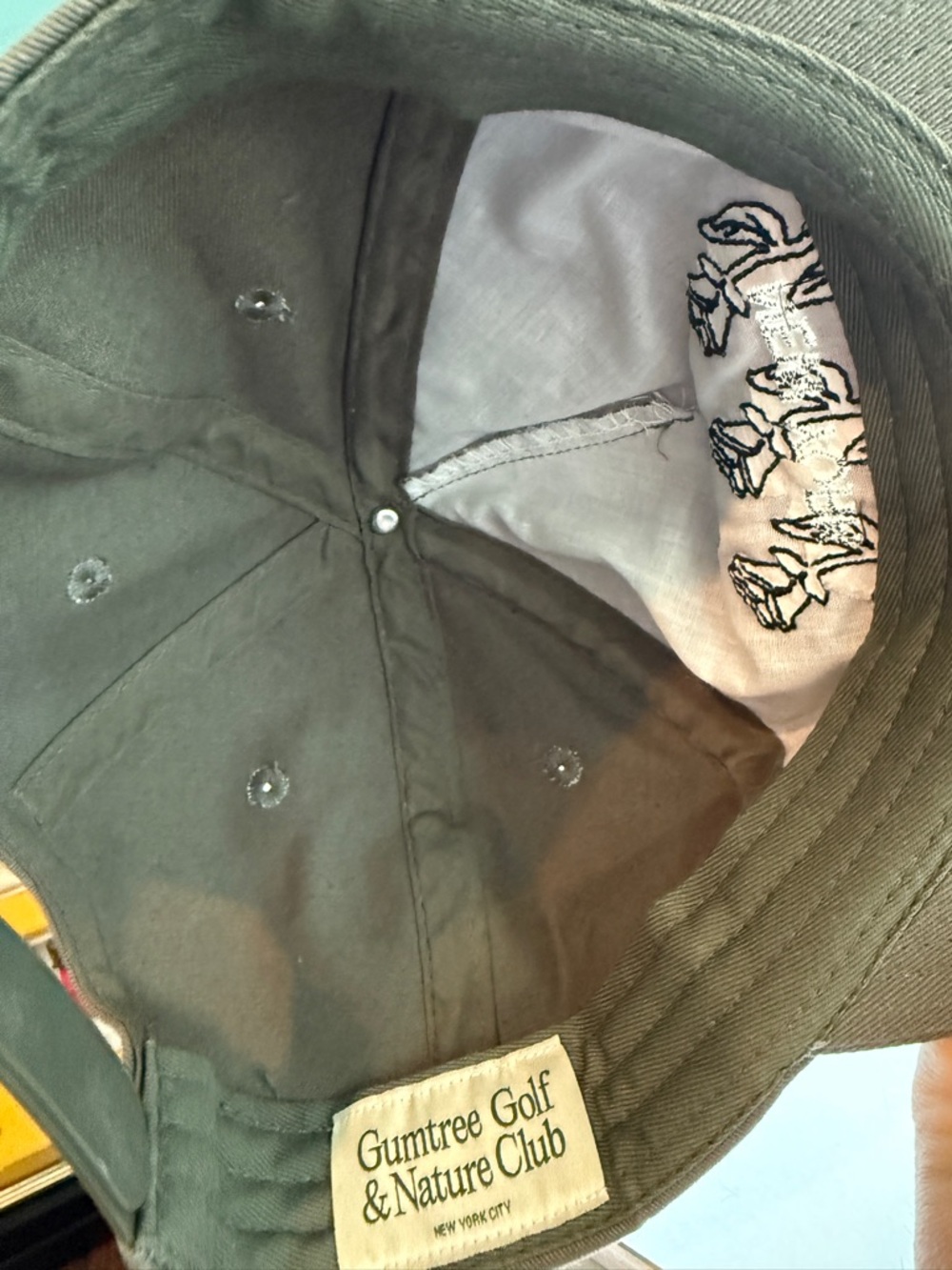 New York Embroidered Rose Cap - Army Green - Picture 3 of 3